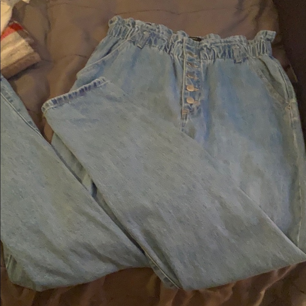 Paper bag denim jeans